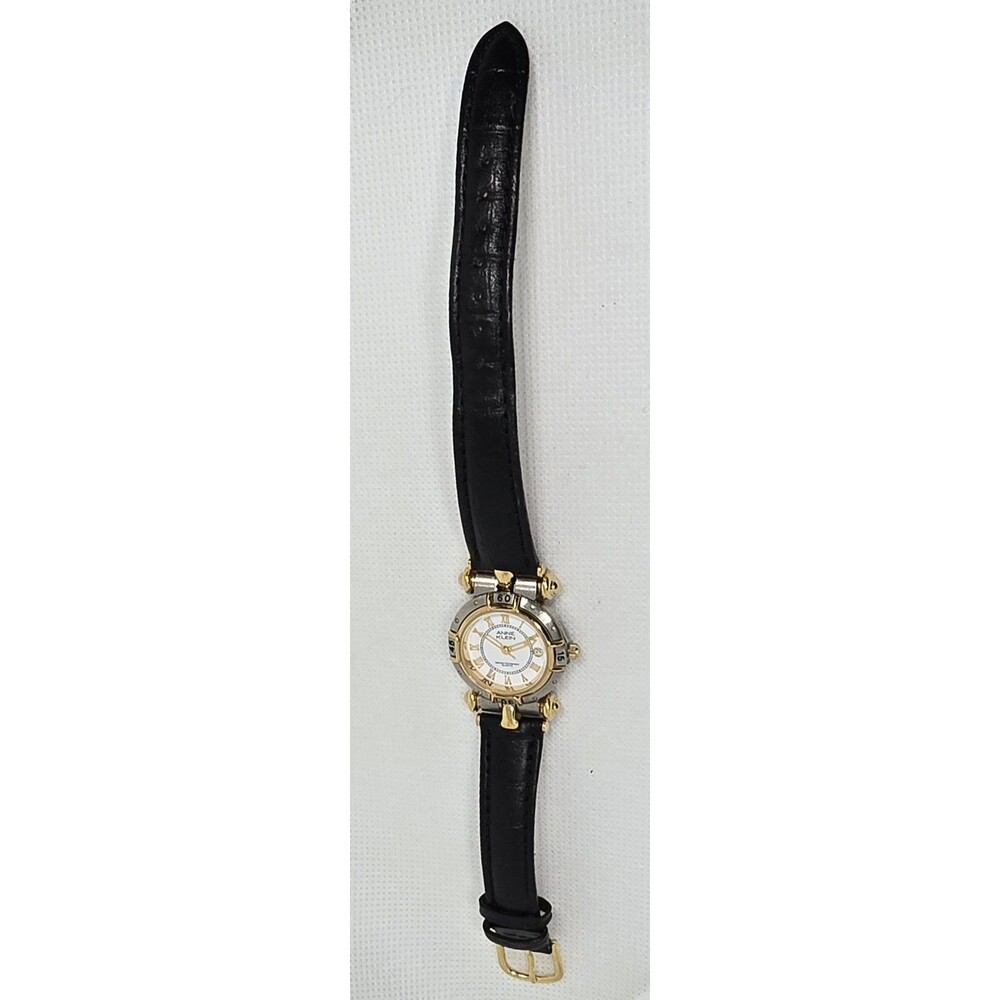 Women's Anne Klein Trendy Petite Two Tone White Dial Black Leather Band Watch 14 - Picture 6 of 9